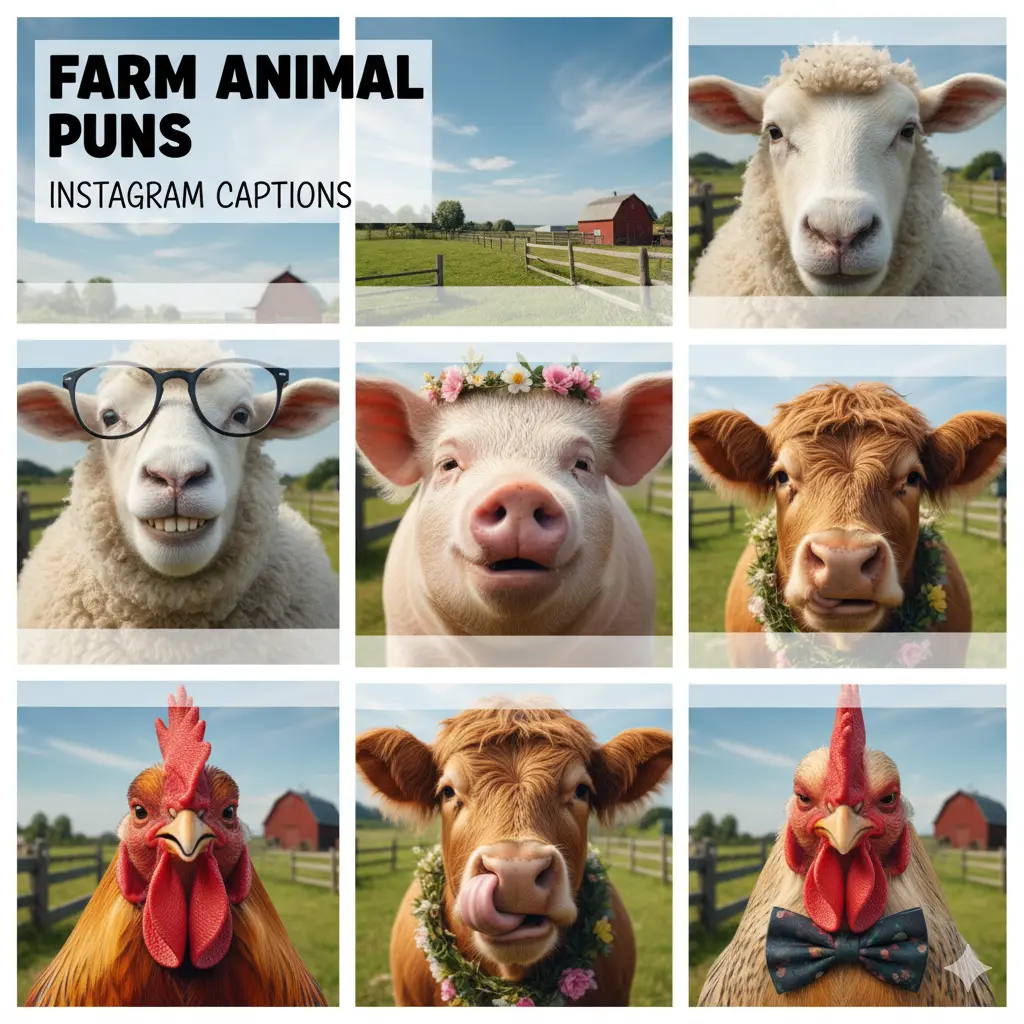 Farm Animal Puns for Instagram Captions